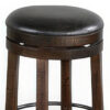 Flint Swivel Counter Stool Set of 2, Black Faux Leather, Dark Brown