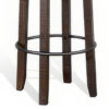 Flint Swivel Barstool Set of 2, Black Faux Leather, Dark Brown Wood