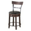 Flint Swivel Counter Stool Chair Set of 2, Black Faux Leather, Brown