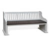 Orso Bench, Slat Back Design, White, Brown Mahogany and Mindi, 64 Inch