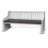 Orso Bench, Slat Back Design, White, Brown Mahogany and Mindi, 64 Inch