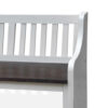 Orso Bench, Slat Back Design, White, Brown Mahogany and Mindi, 64 Inch