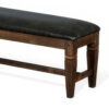 Flint Bench, Dark Gray Faux Leather, Dark Brown Mahogany, 56 Inch