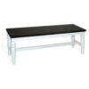 Orso Bench, Off White, Dark Brown Mahogany and Mindi Wood, 52 Inch