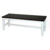 Orso Bench, Off White, Dark Brown Mahogany and Mindi Wood, 52 Inch