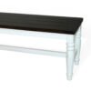 Orso Bench, Off White, Dark Brown Mahogany and Mindi Wood, 52 Inch