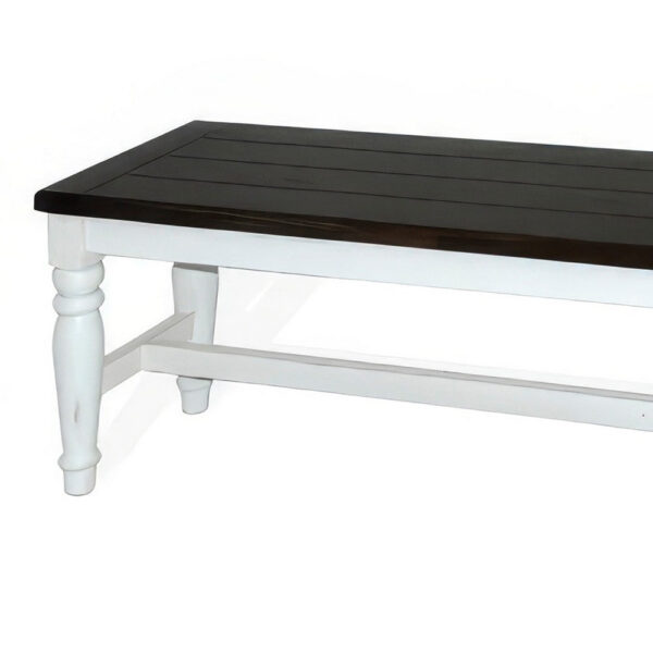 Orso Bench, Off White, Dark Brown Mahogany and Mindi Wood, 52 Inch