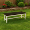 Orso Bench, Off White, Dark Brown Mahogany and Mindi Wood, 52 Inch