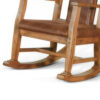Marv Rocking Chair with Faux Leather Seat and Back, Rustic Oak Brown