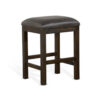 Flint Counter Stool, Faux Leather Seat, 24 Inch High, Dark Brown Wood