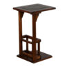 Jenne Sofa Side Table with Magazine Rack, 13 Inch Top, Dark Brown Wood