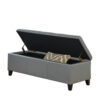 150220266991f47759940.jpeg Elias Storage Ottoman Bench, Gray Faux Leather, Stitch Detail, 51 Inch