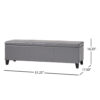 150220266991f47c84eb2.jpeg Elias Storage Ottoman Bench, Gray Faux Leather, Stitch Detail, 51 Inch