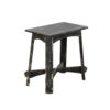 Rena Accent Chairside Table, X Legs, 24in Distressed Rustic Black Wood
