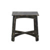 Rena Accent Chairside Table, X Legs, 24in Distressed Rustic Black Wood
