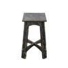 Rena Accent Chairside Table, X Legs, 24in Distressed Rustic Black Wood