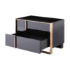 150220266991f51d92069.jpeg Caer Nightstand, 2 Drawers, Modern Rose Gold Stainless Steel, Black