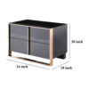 150220266991f52012523.jpeg Caer Nightstand, 2 Drawers, Modern Rose Gold Stainless Steel, Black
