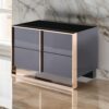 150220266991f522a96fc.jpeg Caer Nightstand, 2 Drawers, Modern Rose Gold Stainless Steel, Black
