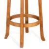 Marv Swivel Barstool Set of 2, Brown Faux Leather, Mahogany Wood