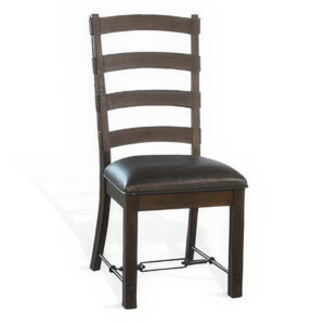 Flint Dining Side Chair Set of 2, Fabric, Dark Brown Mahogany, 19 Inch