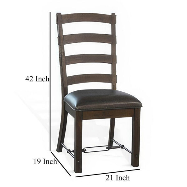 150220266991f564c19da.jpeg Flint Dining Side Chair Set of 2, Fabric, Dark Brown Mahogany, 19 Inch