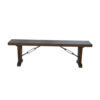 Flint Dining Bench with Turnbuckles, 70 Inch Dark Brown Mahogany Wood