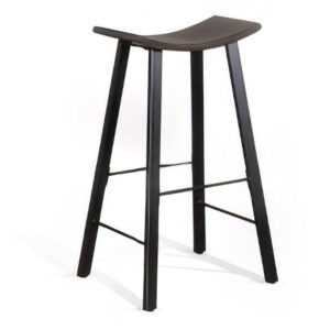 150220266991f57ed4f3e.jpeg Zayle Barstool Set of 2, Black Angled Legs, Dark Brown Wood, 30 Inch
