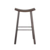 Zayle Barstool Set of 2, Black Angled Legs, Dark Brown Wood, 30 Inch