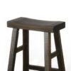 Flint Barstool Set of 2, Saddle Seat, Distressed Dark Brown Mahogany