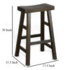 Flint Barstool Set of 2, Saddle Seat, Distressed Dark Brown Mahogany