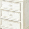 Rena Side End Table with 3 Drawers, 19 Inch Rustic White Mahogany Wood
