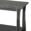 Rena Side End Table with Scallop Trim, 28 Inch Rustic Black Mahogany