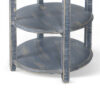 Rena Side End Table, Scallop Trim, 28 Inch Distressed Blue Mahogany
