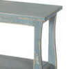 Rena Side End Table, Scallop Trim, 28 Inch Seagrass Green Mahogany