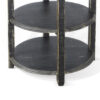 Rena Side End Table with 2 Shelves, 24 Inch Round Black Mahogany Wood