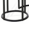 Flint 2 Piece Nesting Table Set, Dark Brown Mahogany, Black Metal Base