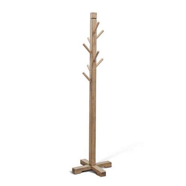 Rena Coat, Hat Tree Stand, 8 Wood Stems, 72 Inch Light Brown Mahogany