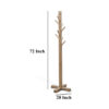 Rena Coat, Hat Tree Stand, 8 Wood Stems, 72 Inch Light Brown Mahogany