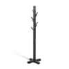 Rena Coat, Hat Rack Stand, 8 Wood Stems, 72 Inch Rustic Black Mahogany