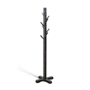 150220266991f653850c1.jpeg Rena Coat, Hat Rack Stand, 8 Wood Stems, 72 Inch Rustic Black Mahogany