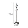 Rena Coat, Hat Rack Stand, 8 Wood Stems, 72 Inch Rustic Black Mahogany