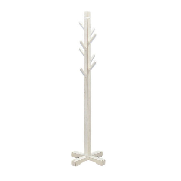 Rena Coat, Hat Rack Stand, 8 Wood Stems, 72 Inch Rustic White Mahogany
