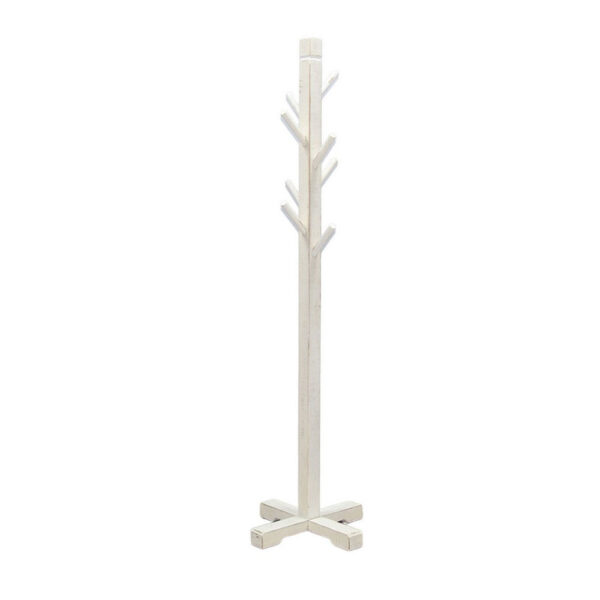 Rena Coat, Hat Rack Stand, 8 Wood Stems, 72 Inch Rustic White Mahogany