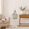 Rena Coat, Hat Rack Stand, 8 Wood Stems, 72 Inch Rustic White Mahogany