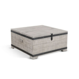 Nelly Square Coffee Table w Casters, Lift Top, Gray Mahogany Wood