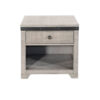 Nelly Side End Table, 1 Drawer and Shelf, 24 Inch Gray Mahogany Wood