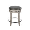 Zeka Swivel Counter Stool Set of 2, Rich Black Faux Leather, Gray