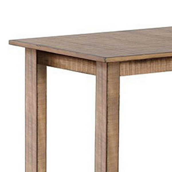 Rena Counter Table, 48 Inch Rectangular Beige Pebble Mahogany Wood