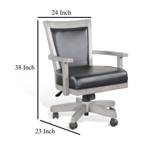 150220266991f7098dc42.jpeg Zeka Game Chair with Wheels, Tilt, Swivel and Gas Lift, Gray Mahogany